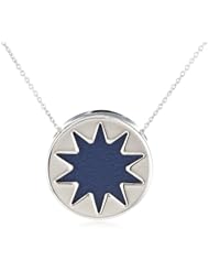 House of Harlow 1960 Silver Tone Leather Mini Sunburst Necklace, 18"