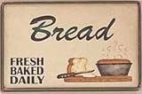Bread Hand Stenciled Wood Sign - Creme Board-Navy Blue Letters-Frame