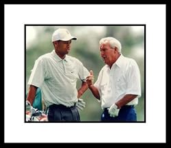 Tiger Woods PGA Golf Framed 8x10 Photograph Talking with Arnold Palmer