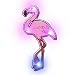 Light Up Pink Flamingo Flashing Blinking LED Body Light Lapel Pins (5-Pack)