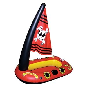 Poolmaster Pirate Boat With Sail - Red by 