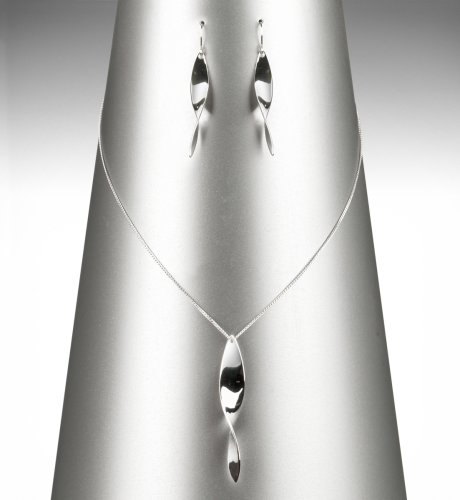 Sleek Twist Necklace & Earrings Set