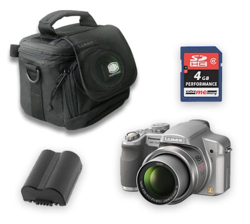 Panasonic Lumix DMC-FZ18 Argent - PACK - Etui Bilora 314 Pro Digital - Batterie Photoprimus CGA-S006 1200mAh- Carte SDHC 4GB Classe 6