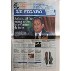 FIGARO (LE) N? 19824 du 25-04-2008 SARKOZY - IL FAUT MENER TOUTES LES REFORMES DE FRONT - PEUGEOT VA INSTALLER UNE NOUVELE USINE EN LORRAINE - MEURTRE DE L'ETUDIANTE SUEDOISE - LA PISTE DU COMPLICE - LE TRAITE DE LISBONNE ADOPTE PAR LE BUNDESTAG - DES PRODUITS TOXIQUES DECOUVERTS DANS L'HEPARINE - NATATION - ALAIN BERNARD QUALIFIE POUR LES JEUX - MADONNA A PARIS - DECLARATION DE REVENUS - CALCUL - KERVIEL A RETROUVE DU TRAVAI