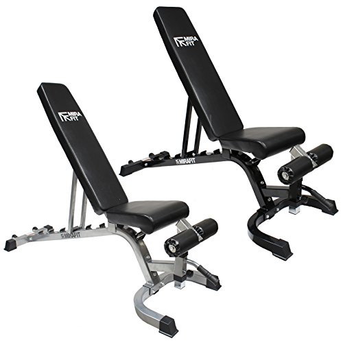 MiraFit Easy Move Fully Adjustable Weight Bench - Black or Silver