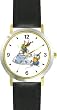 Ole or Old King Cole - Fiddlers No.1 - from Mother Goose by Artist: Sylvia Long - WATCHBUDDY&reg; DELUXE TWO-TONE THEME WATCH - Arabic Numbers - Black Leather Strap-Size-Large ( Men's Size or Jumbo Women's Size )