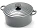 Le Creuset Cast Iron 20 cm Round Casserole, Granite with Cream Double Oven Glove & Red Silicone Whisk