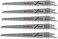 Bosch RW66 6-Inch 6 TPI Wood Cutting reciprocating Saw Blades - 5 Pack