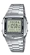 Casio CASIO Collection - Reloj digital de caballero de cuarzo con correa de acero inoxidable plateada (cron�metro, alarma, luz)