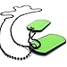 KONOV Army Style 2pcs Dog Tag Pendant Mens Necklace Chain, Green