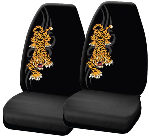 Tattoo Tiger Front Bucket Licensed Seat Covers - One Pair
