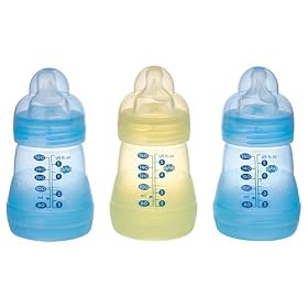 Click here to buy Sassy Baby's Mam 5 oz. Boy 3 pack Bottle by Sassy.