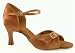 339 Dominica Ladies' Sandal with a 2.5 Flared Heel in Tan Satin (Regular Fit)