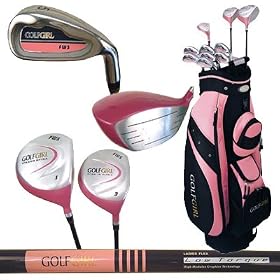 GOLF GIRL Petite Complete LADY Package w/Pink Cart Bag