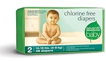 Seventh Generation Chlorine Free Diapers, Stage 2 (12-18 Lbs), 48-Count Packages (Pack of 4) (192 Diapers)