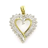 10K Gold 1.00 Carat Diamond Heart Pendant w/ 18 Chain