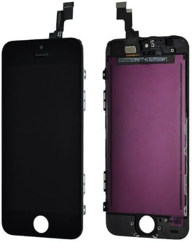 Realway Genuine Touch Screen Digitizer Frame Assembly Full Set LCD Touch Screen Replacement for iPhone 5S (Black)