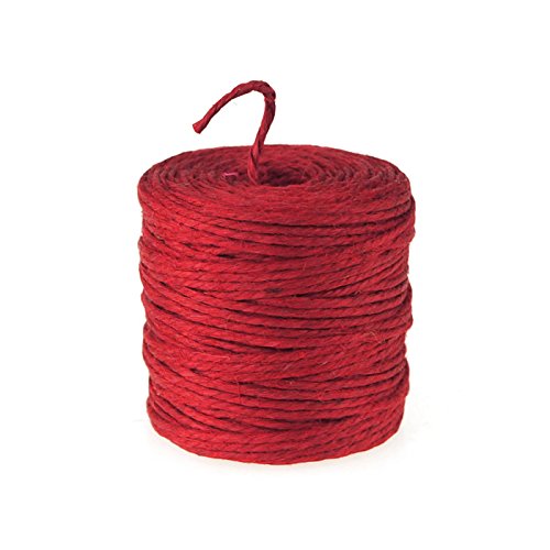 Firefly Imports FKT000JR0211 Burlap Jute 75 yd Twine Rope, 3mm, Red