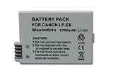 Maximfoto - 1350mAh Battery Pack LP-E8, LPE8 for Canon EOS 600D 550D, EOS Rebel T2i, Kiss X4, T3i
