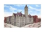 Post Office, Milwaukee, Wisconsin Architecture Art Poster Print, 18x13