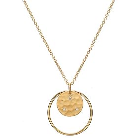 Costume Jewelry: Leila's CZ Gold Double Circle Necklace