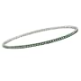 14k White Gold Emerald with Black Bangle