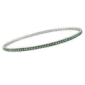 Buy 14k White Gold Emerald w  Black Rhodium Bangle by Amazon.com Collection