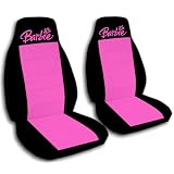 2 black and hot pink Barbie car seat covers for a 2000 Pontiac Sunfire by Designcovers