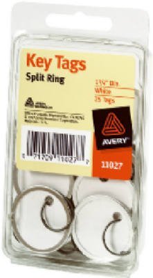 cheap Avery Key Tags, Split Ring, White, 1.25 Inch Diameter, Pack of 25 (11027)