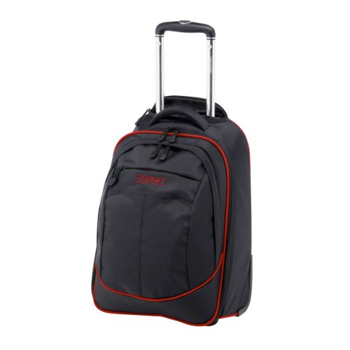 ESPRIT Trolley Rucksack SuperLight, black-red, 57x36x26, 11537