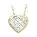 14K Yellow Gold 1/4 ct. Princess Cut Diamond Heart Necklace