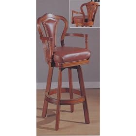 Traditional Style Walnut Finish Wood Bar Stool Counter Chair by visiondecor Furniture