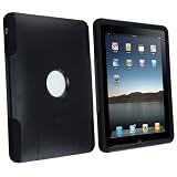 Black Otterbox Commuter Case + White USB Car Charger Adapter + White USB Travel Charger Adapter + Mirror Screen Protector for Apple iPad