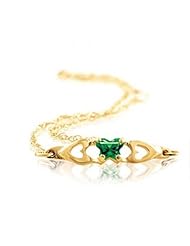 Butterfly Form Green Special Shape Cubic Zirconia Bracelet in 10kt Yellow Gold