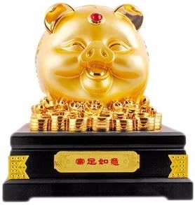 piggy bank pig toy vintage cashbox funny huge giant big gold golden ceramic 12.48x12.48x14.04 inchs