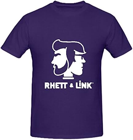 Cloyda Men's Good Mythical Morning-RHETT & LINK T Shirts Cotton Crew Neck Purple L