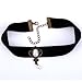 Yazilind Jewelry Lace Collar Necklace Black Lolita Punk Retro Simple Style Handmade for Women Length:12in