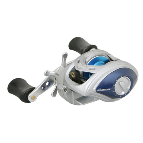 Okuma Left Handed Alumina 5 Bearings + 1 Roller Bearing 7.3:1 12 130 Line Capacity Left Hand Baitcast Reel