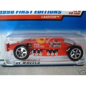 41D4fw3vNmL. SL500 AA280  Mattel Hot Wheels 1998 First Editions 1:64 Scale Red Lakester Die Cast Car #012
