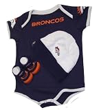 Denver Broncos Onesie Booties and Cap 3pc Infant / Baby Set