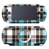Turquoise Plaid Design Decorative Protector Skin Decal Sticker for PSP