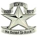 ELVIS STAR HE DARED TO ROCK CHROME BELT BUCKLE