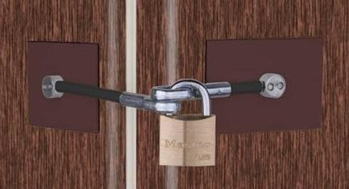Brown Refrigerator Lock Includes Padlock