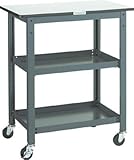 トラスコ 作業台補助テーブルワゴン(3段)600×450×900mm【代引不可・メーカー直送品】 WHT-4560H