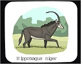 Decorated Mouse Pad with africa, sable, antelope, hippotragus, deer, animal, horns, niger, ram
