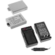 Lithium-Ion Battery + Battery Charger with Car Adapter for Canon Digital SLR EOS Rebel XS / EOS