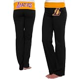 NBA Los Angeles Lakers Ladies De-Stressed Yoga Pants - Black (Medium)