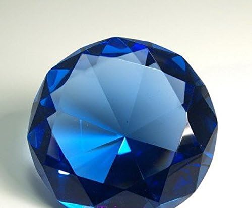 Diamond Jewel Paperweight 100mm Sapphire Round Cut