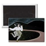 Round and Round, 1988 (oil on canvas) by.. - 3x2 inch Fridge Magnet - large magnetic button - Magnet
