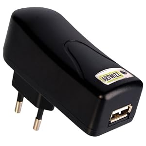 Artwizz PowerPlug Steckdose auf USB-Ladeger�t f�r iPods und USB aufladbare MP3-Player schwarz